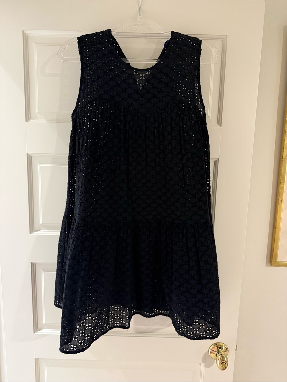 Sleeveless Black Eyelet Swim Coverup Tunic